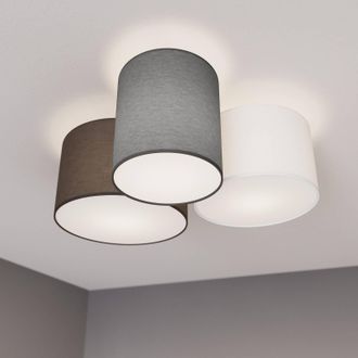 Lindby Lindby - L&aacute;mpara De Techo laurenz En Gris Textura, Tela, Tejido, Seda
