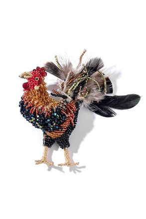Deepa Gurnani Rooster Brooch
