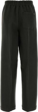Ami Womens Charcoal Wool Wide-Leg Pant Anthracite Exterior: Virgin Pantaloni Trousers