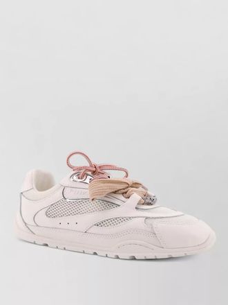 Pinko leather mesh low-top sneakers