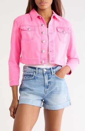 L'agence Koda Crop Denim Jacket in Pink Glo at Nordstrom Rack, Size Xx-Small
