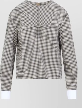 Marni checked cotton long-sleeve blouse