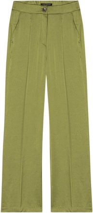 Luisa Cerano Wijde Pijpen met Plooi - Dames - Wijde Broeken - Groen - L - Polyester - Broeken