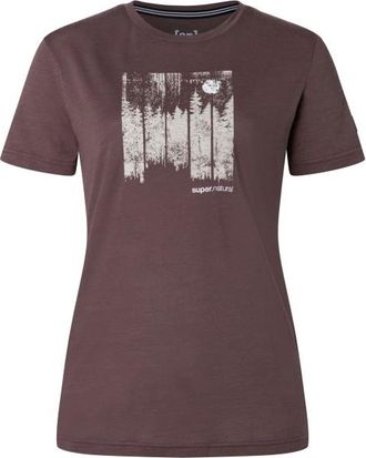 super.natural Wonder Wald Tee Merinoshirt f&uuml;r Damen | raisin / various
