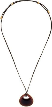 Reiss Pippa Leather Cord Pendant Necklace in Gold Tone /Burgundy at Nordstrom
