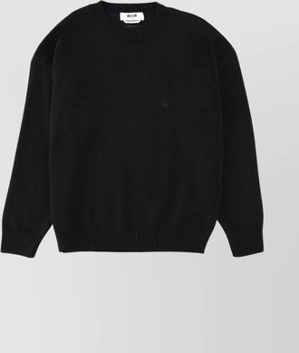 Msgm crew neck sweater with ribbed cuffs and hem
