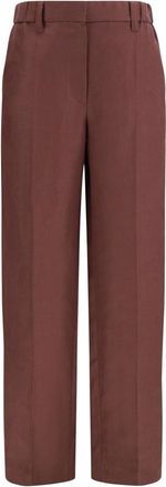 Brunello Cucinelli Brown Straight Flat Front Pant