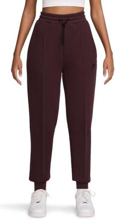 Nike Womens NSW Tech Fleece MR Joggers - Black/Burgundy Crush Size XL