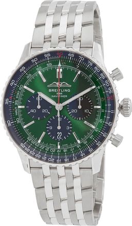 Breitling Pre-owned Breitling Navitimer Chronograph Automatic Green Dial Mens Watch AB0137241L1A1