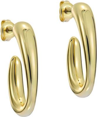 Ted Baker Cori Contour Hoop Earrings in Metallic Gold at Nordstrom