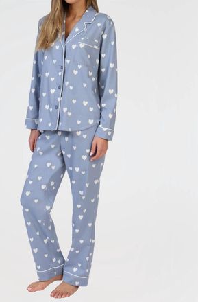 Dylan Scattered Heart Pajama Set In Blue