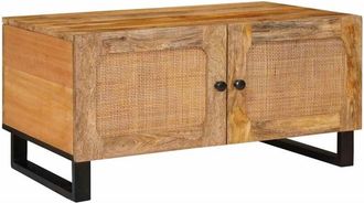 vidaXL Mesa De Caf&eacute; Natural 80 X 50 X 40 Cm Madera De Mango Maciza Vidaxl