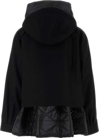 sacai Womens Black Nylon Jacket Giubbini
