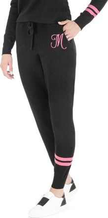 Dee Ocleppo Broeken, Dames, Zwart, L, Kasjmier, Cashmere Joggers Geborduurd