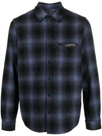 Amiri Camicia a quadri con applicazione - Blu