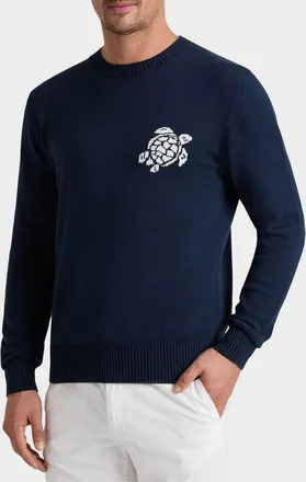 Vilebrequin Men & apos;s Turtle Cotton-Cashmere Crewneck Sweater