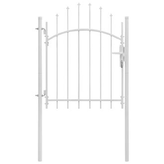 Berkfield Home Garden Gate Steel 1x1.75 m White
