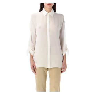 Ralph Lauren Shirts, female, White, XS, Karen Silk Georgette Blouse