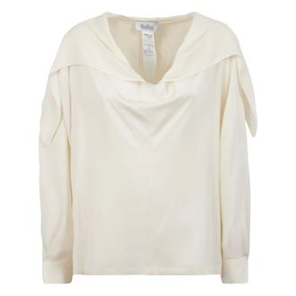 Max Mara Blouses, female, White, Size: M Silk Charmeuse Blouse