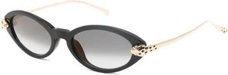 Cartier Cat Eye Zonnebril - Dames - Zonnebrillen - Zwart - 52 MM - Accessoires