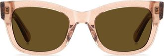 Kate Spade New York aimee 50mm cat eye sunglasses in Pink Beige Glitter/brown at Nordstrom