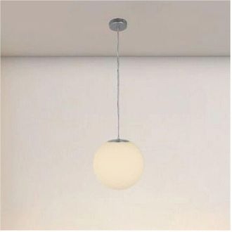 Trade Shop Trade Shop - Copy Of Lampadario A Sospensione Argento Con 2 Sfere In Vetro Bianco Attacco G9 E27 33498