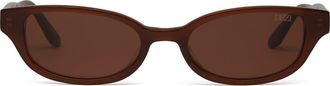 DEZI Gia Rectangular Gradient Sunglasses in Gia Brown /Cognac at Nordstrom