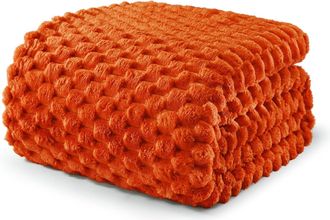 OEM Manta Color Naranja Quemado De 230&times;270 Cm - Suave Y Acogedora, De Tejido Polar, Ligera Y Apta Para Todas Las Estaciones