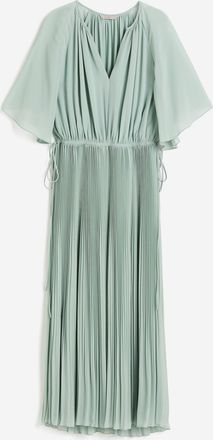 H&M Kleid mit Plissierung und Zierbändern - Green
