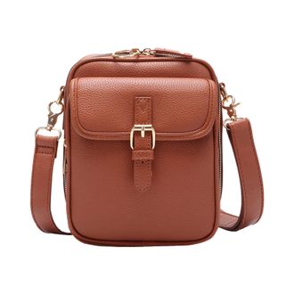 Generic Leather Bag - Large Capacity Shoulder Bag, Portable Phone Carry Pouch with Multiple Compartments, Soft Lining Organizer, Stylish Accessory with Modern