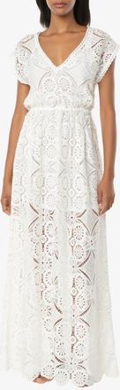 Helen Jon V-Neck Lace Maxi Dress in Lace Crochet at Nordstrom, Size X-Small
