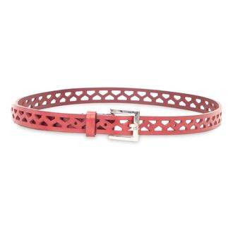 Alberta Ferretti Leather Belt with Cut-Out - female - Alberta Ferretti - Belts - Pink - S - Accessories