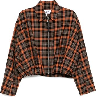 Loewe checked jacket - women - Wool/Polyester - 36 - Orange