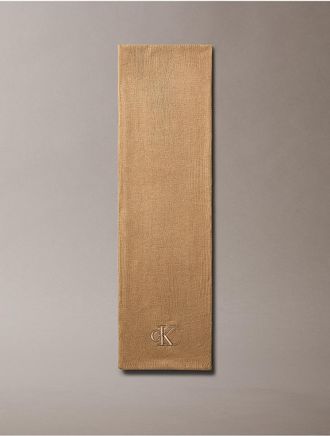 Calvin Klein Mens Monogram Logo Scarf - Grey