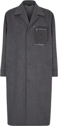 Fendi Mens Single-Breasted Cashmere Coat, Brand Size 52 (Waist Size 36)