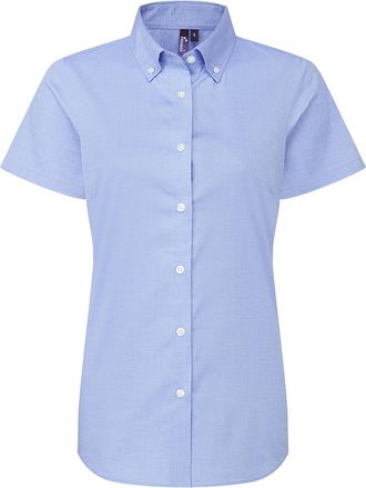 Premier Dames/Dames Supreme Oxford Formeel Overhemd Met Korte Mouwen (Oxford Blauw)