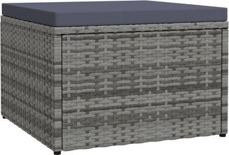 vidaXL Reposapi&eacute;s De Jard&iacute;n Con Coj&iacute;n Rat&aacute;n Sint&eacute;tico Gris Vidaxl