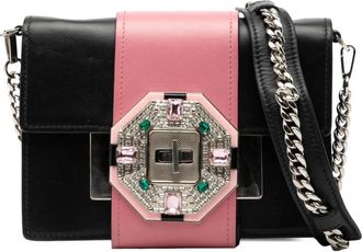 Prada Pre-owned Cross Body Bags, female, Black, Size: ONE SIZE Pre-owned Shoulder Bag with Jewel Detail
