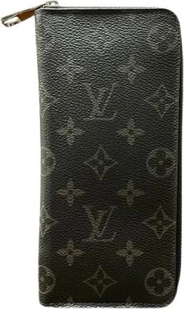 Louis Vuitton Pre-owned Wallets, male, Black, Size: ONE SIZE Pre-owned Zippy Wallet Vertical Monogram Eclipse Long Wallet