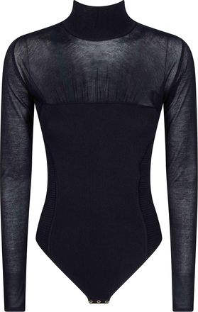 Elisabetta Franchi Sheer Knit Keyhole Bodysuit