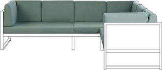 Beliani Conjunto De Fundas De Coj&iacute;n Para Exterior Cojines De Asiento Y Respaldo Verde Castella