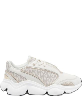 Michael Michael Kors Rennty logo-panels chunky sneakers - women - Fabric/Rubber/Calf Leather - 8.5 - Neutrals