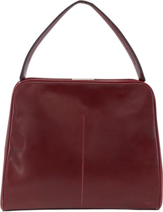 Prada Vintage Leather Burgundy Leather Handbag (Pre-Owned)