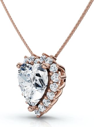 Pompeii3 Certified 2 1/4Ct Heart Diamond Pendant 14k Gold 18 Necklace Lab Grown