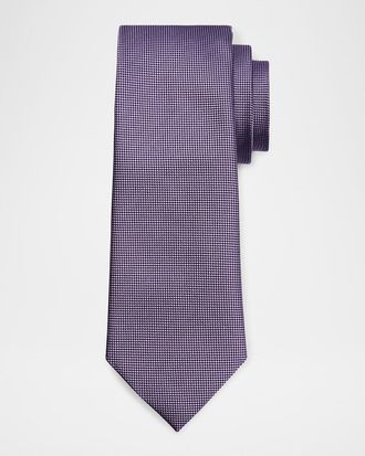 Ermenegildo Zegna Mens Tonal Pindot Silk Tie