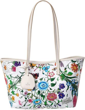 Gucci Tribeca Small Flora Canvas & Leather Tote