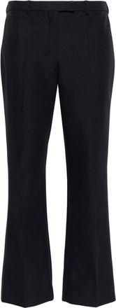 Max Mara pressed-crease flared trousers - women - Viscose/Elastane/Cotton - 42 - Blue