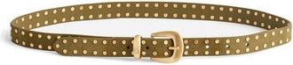 Madewell Flat Studded Western Suede Belt in Aged Olive at Nordstrom, Size Medium