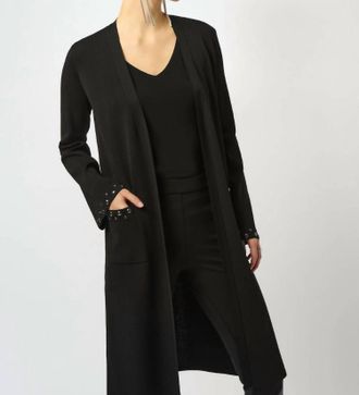 Joseph Ribkoff Sweater Knit Open-Front Cover Up In Black