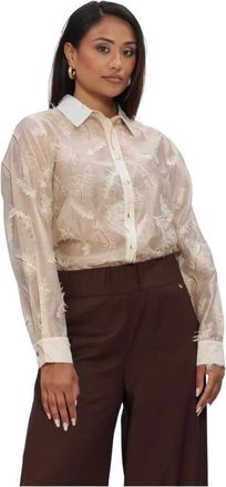 Nukus Nukus, Dames, Blouses & Shirts, Beige, Maat: XL
